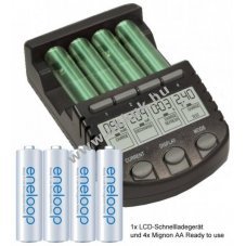 Panasonic eneloop Standard Mignon ceruza AA HR-3UTGA akku 1.2V 2000mAh 4db/csomag + LCD t�lt� NiMH