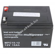 MultiPower MP15-12C MPC15-12 12V 15000mAh Faston 6,3mm AGM �s �lom-zsel�s