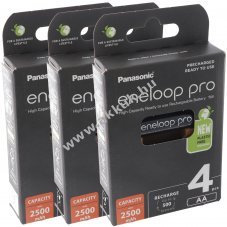 Panasonic eneloop Pro HR-3UWX AA Mignon ceruza akku 1.2V 2500mAh 12db/csomag NiMH