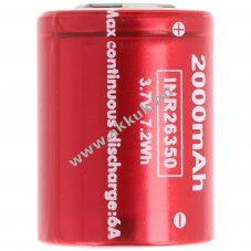 Helyettes�t� akku INR26350 A20 3,7V 2000mAh 6A Li-ion