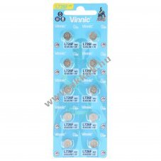 VINNIC AG2 G2 L726 LR59 gombelem 1,5V 25mAh 10db/csomag Alkaline