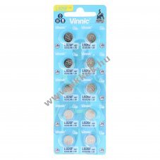 VINNIC AG7 SR927SW LR57 LR927 SR57 1,5V 55mAh 10db/csomag gombelem Alkaline