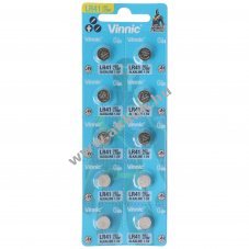Vinnic AG3 LR41 1,5V 33mAh 10db/csomag gombelem alk�li