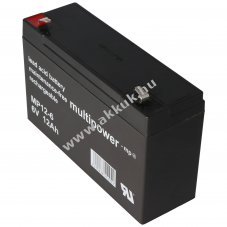 Multipower MP12-6 6V 12Ah 2x4,8mm Faston akku AGM �lom-zsel�s
