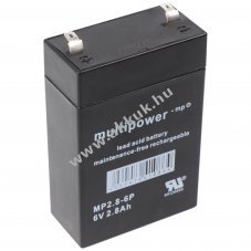 Multipower MP2.8-6 MP2.8-6P 6V 2800mAh akku AGM �lom-zsel�s
