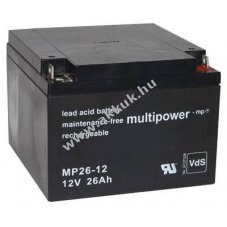 Multipower MP26-12 12V 26Ah M5 csavaros csatlakoz�s AGM �lom-zsel�s