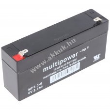 Multipower MP3.3-6 Faston kontakt 4,8mm akku AGM �s �lom-zsel�s