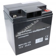 Multipower MP30-12C 12V 30Ah M6 csavarpolus akku �lom-zsel�s AGM