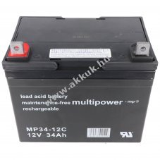 Multipower MP34-12C 12V 34Ah akku AGM �lom-zsel�s