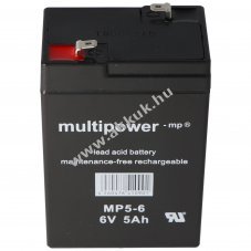 Multipower MP5-6 6V 5Ah Faston 4,8mm akku AGM �lom-zsel�s