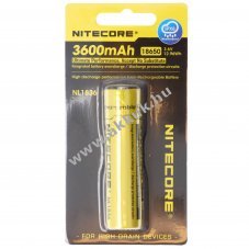 Nitecore NL1836R 18650 3600mAh USB-C t�lt�csatlakoz� t�lt�skijelz� akku Li-Ion