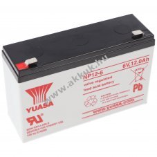 Yuasa NP12-6 6,0V 12Ah Faston 6,3mm akku AGM �lom-zsel�s