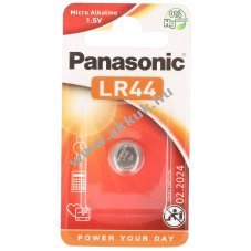 Panasonic LR44 1,5V 105mAh alk�li gombelem