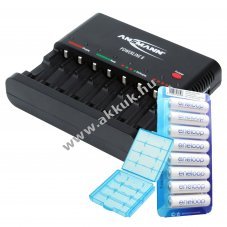 Panasonic eneloop HR-3UTGB AA Mignon ceruza 8db/csomag akku + Ansmann Powerline 8 t�lt� USB NiMH
