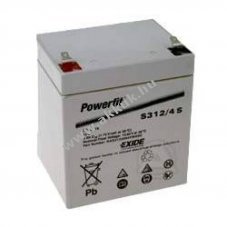 Exide Powerfit S312/4S 12V 4,5Ah akku 4,8mm Faston AGM �s �lom-zsel�s