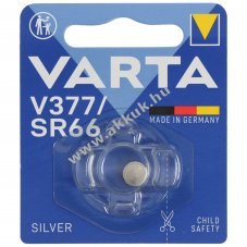 Varta gombelem 377 V377 SR66 1,55V 27mAh 1db/csomag ez�st-oxid