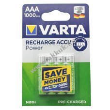 Varta Power Accu AAA (mikro) akku 1,2V 1000mAh 4db/csomag NiMH