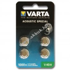 Varta V40H 55604 MH 13654 1,20V 43mAh 4db/csomag �jrat�lthet� gombelem NiMH