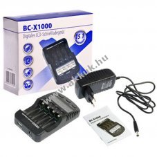 Gyors t�lt� LCD kijelz�vel 4x Panasonic eneloop AA Mignon NiMH akkumul�torral �s AccuBox csomag