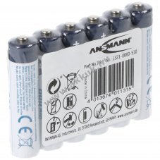 Ansmann maxE AAA (mikro) akku 1,2V 800mAh 6db/csomag NiMH