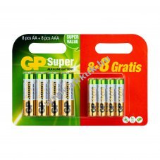 GP alk�li AA �s AAA elem 1,5V 8+8db/csomag