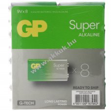 GP Alkaline Super 9V E-Block 6F22 elem 8db/csomag alk�li