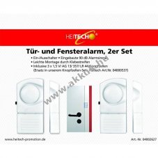 Ajt�- �s ablakriaszt� 2db/csomag 90dB feh�r 3x1,5V AG13/357/LR44 �s 10db LR44 tartal�k
