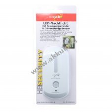 Heitech LED �jjeli l�mpa PIR mozg�s- �s s�t�ts�g�rz�kel�vel 7 LED 230V 1,8W eur�dug�s belt�ri