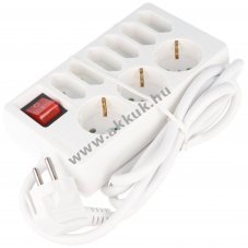 9-es asztali eloszt� kapcsol�val 3x Schuko 6x Euro 250V 16A