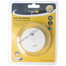 Heitech LED �jszakai l�mpa alkonyat�rz�kel�vel Eurocsatlakoz� t�bbsz�n� LED-gy�r�