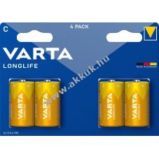 Varta alk�li C (b�bi m�ret) LR14 1.5V Longlife 4db/csomag hagyom�nyos elem