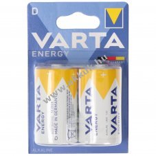 Varta Energy D (g�li�t) 1.5V 2db/csomag hagyom�nyos elem alk�li