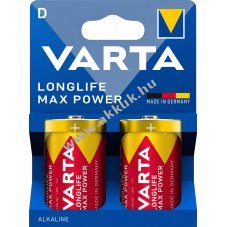 Varta Longlife Max Power D (g�li�t) LR20 1.5V hagyom�nyos elem 2db/csomag alk�li