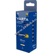 Varta Longlife Power AA Mignon ceruza LR06 1.5V 40db/csomag hagyom�nyos elem alk�li