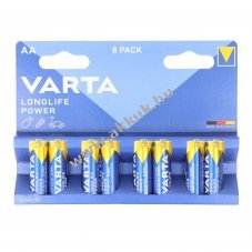 Varta Alk�li Mignon ceruza AA LR06 1.5V Longlife Power 8db/csomag hagyom�nyos elem