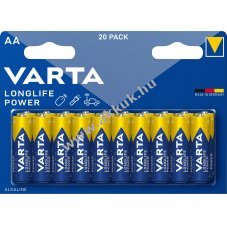 Varta Longlife Power AA Mignon ceruza LR06 1.5V 20db/csomag hagyom�nyos elem alk�li