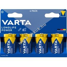 Varta Longlife Power D (g�li�t) 1.5V 4db/csomag elem alk�li