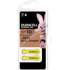 Duracell hall�k�sz�l�k 10 1.4V 6db/csomag Easy Tab elem Zinc Air