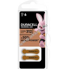 Duracell 312 Easy Tab 1,4V 6db/csomag hall�k�sz�l�k elem Zinc Air