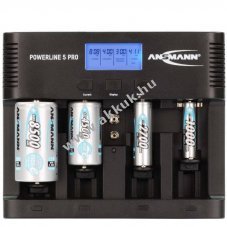 Ansmann Powerline 5 Pro univerz�lis LCD gyorst�lt� AAA AA C D 9V USB NiMH/NiCd