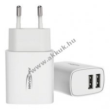 Ansmann USB t�lt� HC212 2x USB-port 12W feh�r