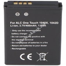 Helyettes�t� akku Alcatel CAB0400000C1 3,7V 400mAh One Touch 1040X/1042D OT 1040X/1042D Li-ion