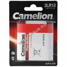 3LR12 4,5 V lapos elem, maxim�lis kapacit�s 3000 mAh, m�retek kb. 65,0 x 61,5 x 21,5 mm