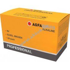 Agfaphoto 9V 6LR61 hagyom�nyos elem 10db/csomag alk�li
