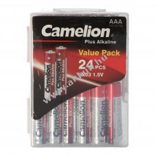 24 darab Plus Alkaline LR03, Micro AAA elem praktikus elemdobozban 24 LR3 elem