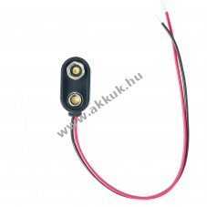 9V blokk I-forma elemtart� klip 28x14,5mm kb.150mm k�bel