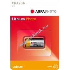 Agfaphoto CR123A 3V 1300mAh l�tium elem