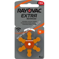 Rayovac Extra Advanced PR48/04606/13 1.4V hall�k�sz�l�k elem 6db/csomag Zinc Air