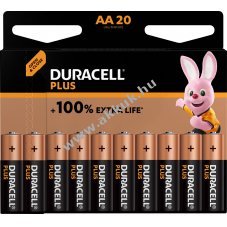 Duracell AA Mignon ceruza LR06 1.5V Extra Life Plus 20db/csomag elem alk�li