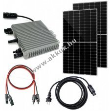 Balkon napelem szett 2x455W DAHDHM72L9BW DEYE M80G3 800W inverter csomag powerbank